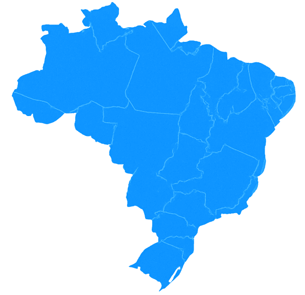 Mapa do Brasil com destaque em azul